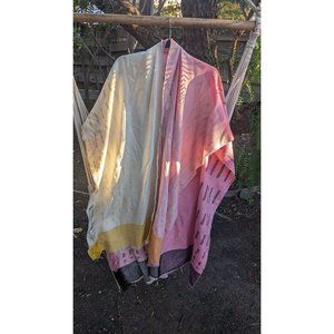 Beautiful JULAHAS Ruana cape wrap scarf, 100% wool